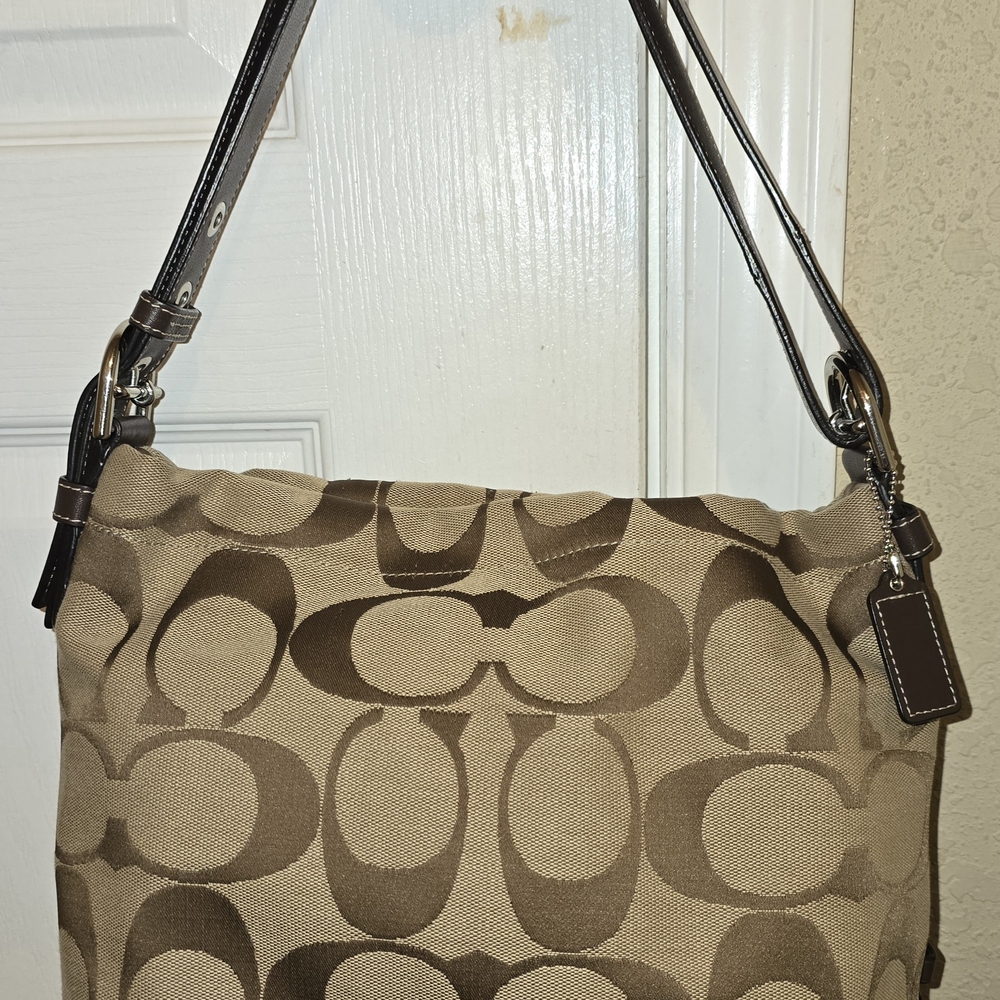 Coach Brown Caly Signature Shoulder Bag